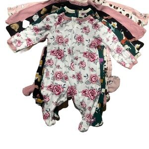 Wonder Nation Baby Girl Front Footed Pjs
